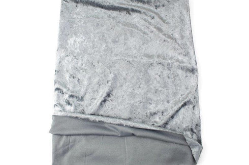 Silver Crushed Stretch Velvet Knit Fabric by the yard ATK00466R